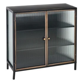 Vitrina BRICK Negro Dorado Cristal Hierro 100 x 42 x 99 cm de BigBuy Home, Vitrinas - Ref: S8806552, Precio: 510,98 €, Descue...