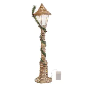 Postes de iluminação Ouro Verde Dourado Metal Fibra natural 20 x 20 x 90 cm de BigBuy Home, Candelabros e suportes para velas...