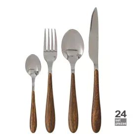 Cutlery Brown Silver Stainless steel ABS 19 x 8 x 27 cm 24 Pieces by BigBuy Home, Cutlery sets - Ref: S8806827, Price: 67,45 ...