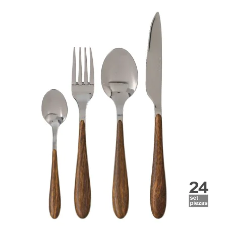 Cutlery Brown Silver Stainless steel ABS 19 x 8 x 27 cm 24 Pieces by BigBuy Home, Cutlery sets - Ref: S8806827, Price: 69,61 ...