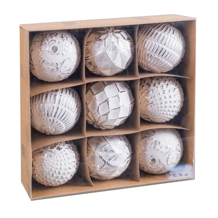 Bolas de Natal Prateado Plástico Ø 8 cm 24 x 24 x 8 cm (9 Unidades) de BigBuy Home, Natal - Ref: S8806922, Preço: 12,46 €, De...