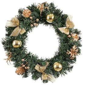 Couronne de Noël Or Vert PVC Ananas 40 x 40 x 7 cm de BigBuy Home, Noël - Réf : S8806939, Prix : 13,85 €, Remise : %