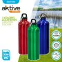 Water bottle Aktive 750 ml Snap hook Aluminium 7 x 25 x 7 cm (24 Units) by Aktive, Canteens & Water Bottles - Ref: S8900972, ...