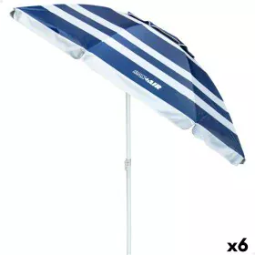 Parasol Aktive Bleu/Blanc Aluminium Acier 200 x 198 x 200 cm (6 Unités) de Aktive, Parasols - Réf : S8901083, Prix : 98,87 €,...