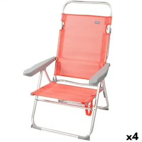 Cadeira de Campismo Acolchoada Aktive Flamingo Coral 48 x 99 x 57 cm (4 Unidades) de Aktive, Cadeiras articuladas - Ref: S890...