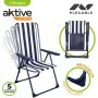 Folding Chair Aktive Striped White Navy Blue 46 x 101 x 59 cm (4 Units) by Aktive, Folding Chairs - Ref: S8901315, Price: 114...