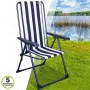 Folding Chair Aktive Striped White Navy Blue 46 x 101 x 59 cm (4 Units) by Aktive, Folding Chairs - Ref: S8901315, Price: 114...