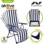 Ligstoel Aktive Branco Azul Marinho Reclinável Às riscas 147 x 70 x 48 cm (2 Unidades) de Aktive, Espreguiçadeiras - Ref: S89...