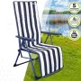 Sun-lounger Aktive White Navy Blue Reclining Striped 147 x 70 x 48 cm (2 Units) by Aktive, Sunloungers - Ref: S8901316, Price...