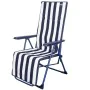 Chaise longue Aktive Blanc Blue marine Inclinable A rayures 147 x 70 x 48 cm (2 Unités) de Aktive, Bains de soleil - Réf : S8...