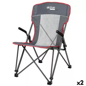 Chaise de camping pliante Aktive Gris 59 x 97 x 68 cm (2 Unités) de Aktive, Chaises - Réf : S8902303, Prix : 71,97 €, Remise : %