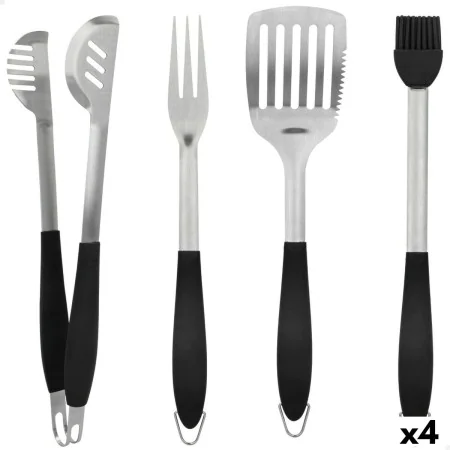 Set de Utensilios para Barbacoa Aktive 4 Piezas Barbacoa Acero Inoxidable 10 x 42 x 4 cm (4 Unidades) de Aktive, Kits de uten...