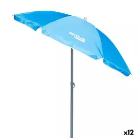 Parasol Aktive UV50 Ø 180 cm Bleu Polyester Aluminium 180 x 187,5 x 180 cm (12 Unités) de Aktive, Parasols - Réf : S8902333, ...