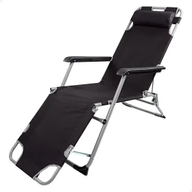 Chaise longue inclinable Aktive Noir 177 x 34 x 47 cm de Aktive, Bains de soleil - Réf : S8902383, Prix : 38,68 €, Remise : %