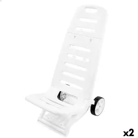 Beach Chair Aktive White Wheels 40 x 84 x 44 cm (2 Units) by Aktive, Folding Chairs - Ref: S8902387, Price: 63,57 €, Discount: %