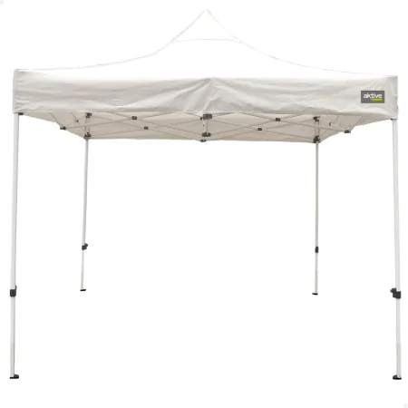 Cenador Aktive Plegable Altura ajustable Acero Poliéster 420D Oxford Blanco 300 x 320 x 300 cm de Aktive, Cenadores - Ref: S8...