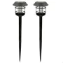 Set of solar garden lights Aktive 2 Pieces Stainless steel Plastic 13 x 55 x 13 cm (4 Units) by Aktive, Pathway Lighting - Re...