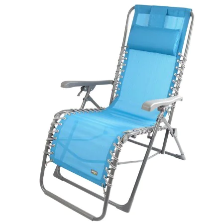 Chaise longue Aktive Textilène Bleu 160 x 76 x 52 cm de Aktive, Bains de soleil - Réf : S8902432, Prix : 60,03 €, Remise : %