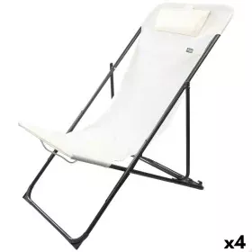 Chaise longue inclinable Aktive Blanc 53 x 87 x 78 cm (4 Unités) de Aktive, Bains de soleil - Réf : S8902435, Prix : 84,46 €,...