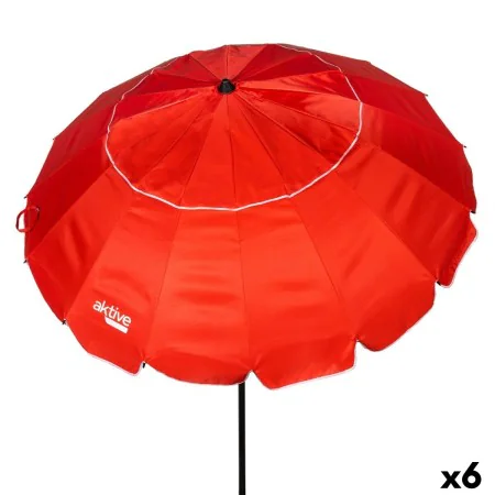 Parasol Aktive Vermelho Alumínio 220 x 215 x 220 cm (6 Unidades) de Aktive, Sombrinhas - Ref: S8902930, Preço: 190,43 €, Desc...