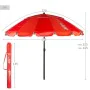 Parasol Aktive Vermelho Alumínio 220 x 215 x 220 cm (6 Unidades) de Aktive, Sombrinhas - Ref: S8902930, Preço: 190,43 €, Desc...