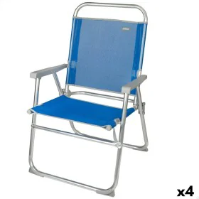 Chaise de Plage Aktive Gomera Bleu 48 x 88 x 50 cm Aluminium Pliable (4 Unités) de Aktive, Chaises - Réf : S8902974, Prix : 8...