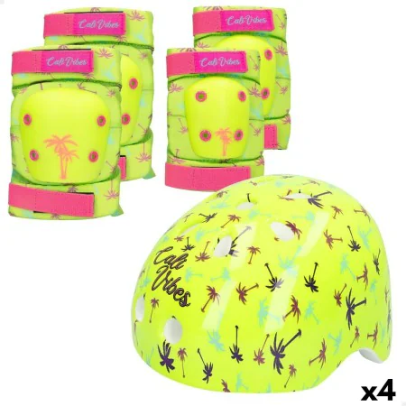 Set de Protección Deportiva Colorbaby Neon Cali Vibes Amarillo (4 Unidades) de Colorbaby, Cascos infantiles - Ref: S8903110, ...