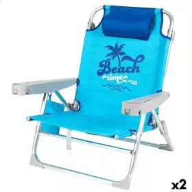 Cadeira de Praia Aktive Dobrável Azul 53 x 80 x 58 cm (2 Unidades) de Aktive, Cadeiras articuladas - Ref: S8903244, Preço: 92...