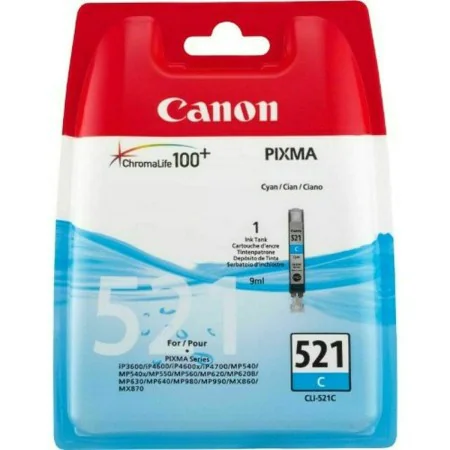 Cartucho de Tinta Original Canon CLI-521 Azul Cian de Canon, Tóners y tinta de impresora - Ref: M0317553, Precio: 17,51 €, De...