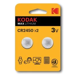 Batteries Kodak CR2450 3 V (2 Unités) de Kodak, Piles jetables - Réf : S9106223, Prix : 2,84 €, Remise : %