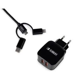 Carregador de Parede Subblim SUB-CHG-1ZWC02 Preto de Subblim, Cabos USB - Ref: M0319208, Preço: 9,75 €, Desconto: %