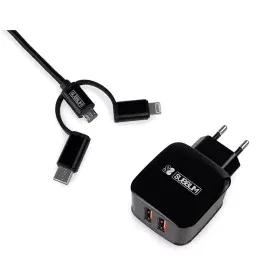 Wall Charger Subblim SUB-CHG-1ZWC02 Black by Subblim, USB Cables - Ref: M0319208, Price: 9,75 €, Discount: %