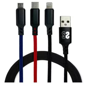 Cable Micro USB Subblim Premium 3in1 Blue Black Red 1 m (1 Unit) by Subblim, USB Cables - Ref: M0319210, Price: 9,35 €, Disco...