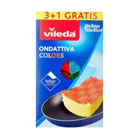 Tampon à récurer Vileda 169492 Jaune Bleu Vert Orange Rose Polyuréthane (4 Pièces) (1 Unité) de Vileda, Éponges et tampons à ...