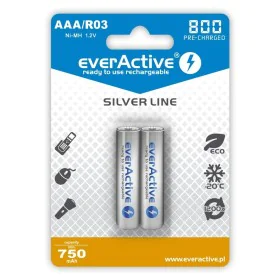 Pilhas Recarregáveis EverActive EVHRL03-800 AAA R03 1,2 V 3.7 V (2 Unidades) de EverActive, Pilhas recarregáveis - Ref: S9135...