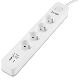 Rallonge 4 prises Schuko avec interrupteur Ever T/LZ12-PRO015/1000 (1,5 m) de Ever, Multiprises - Réf : S9196247, Prix : 20,9...