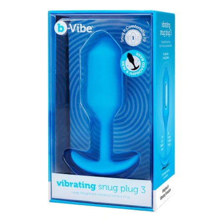 Plug Anal B-Vibe Vibrating Snug 3 Azul (3,7 x 13,8 x 1 cm) de B-Vibe, Borboletas - Ref: S9402948, Preço: 66,03 €, Desconto: %