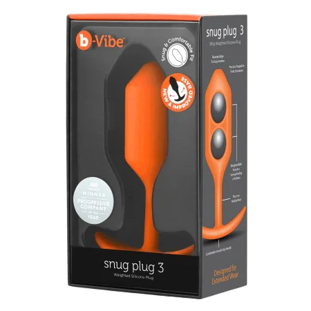 Plug Anal B-Vibe 3 Laranja de B-Vibe, Plugs - Ref: S9402969, Preço: 39,76 €, Desconto: %