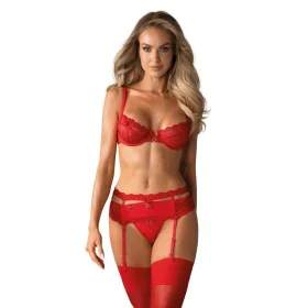 Conjunto de Lingerie com Renda Obsessive Heartina Vermelho S/M de Obsessive, Conjuntos de lingerie - Ref: M0400614, Preço: 25...