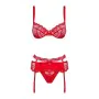 Conjunto de Lingerie com Renda Obsessive Heartina Vermelho S/M de Obsessive, Conjuntos de lingerie - Ref: M0400614, Preço: 25...