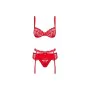 Conjunto de Lingerie com Renda Obsessive Heartina Vermelho L/XL de Obsessive, Conjuntos de lingerie - Ref: M0400616, Preço: 2...