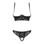 Set di Lingerie con Pizzo Obsessive Letica Nero L/XL di Obsessive, Completi intimi - Rif: M0400668, Prezzo: 19,17 €, Sconto: %