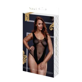 Jacquardnetz V-Motiv Body Einheitsgröße Baci Lingerie BW3134-BLKOS Schwarz Einheitsgröße von Baci Lingerie, Bodys - Ref: S940...