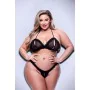 Conjunto de Lingerie Baci Lingerie Crotchless G- Preto 2 Peças (Queen size) de Baci Lingerie, Conjuntos de lingerie - Ref: S9...