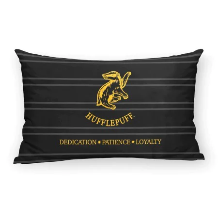 Fodera per cuscino Harry Potter Hufflepuff Basic Nero Multicolore 30 x 50 cm di Harry Potter, Copricuscini e federe - Rif: S9...