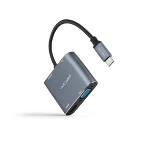 Adaptador USB-C para VGA/HDMI NANOCABLE 10.16.4304 Cinzento 4K Ultra HD de NANOCABLE, Adaptadores USB-VGA - Ref: S9905033, Pr...