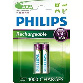 Piles Rechargeables Philips R03B2A95/10 1,2 V AAA (2 Unités) de Philips, Piles rechargeables - Réf : S9905880, Prix : 6,22 €,...