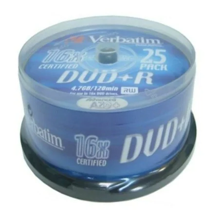 DVD+R Verbatim VB-DPR47S2A 16x 25 Piezas de Verbatim, Consumibles de almacenamiento - Ref: S9908984, Precio: 18,37 €, Descuen...