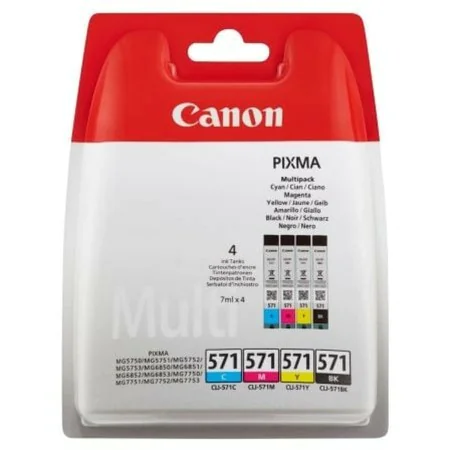 Cartouche d'encre originale Canon CLI-571 Multipack Gris Multicouleur de Canon, Toners et encre pour imprimante - Réf : S9912...