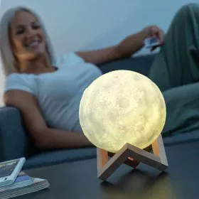 Rechargeable LED Moon Lamp Moondy InnovaGoods by InnovaGoods, Push lights - Ref: V0103129, Price: 13,15 €, Discount: %